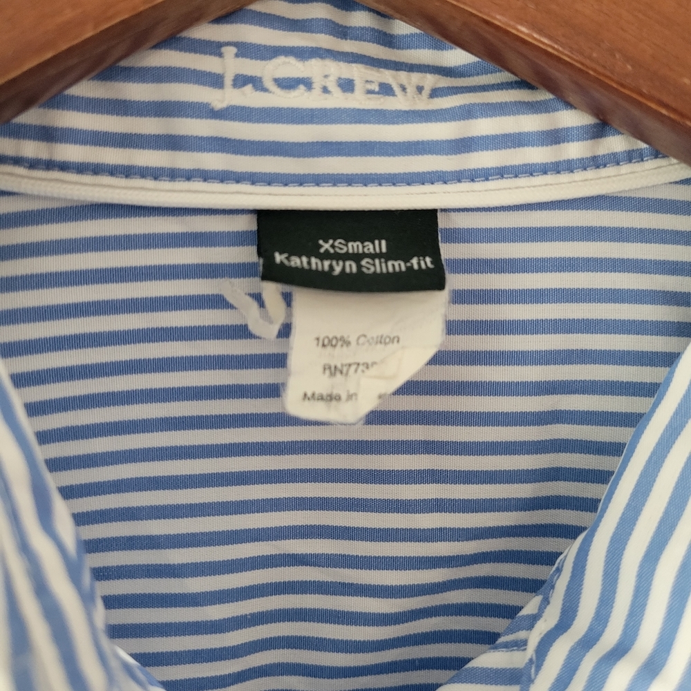 J. Crew Vintage Y2K Long Sleeve Striped  Button Down Top Size XS Preppy Classic - Picture 2 of 6